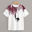 Romwe Emoji X Romwe Guys Drop Shoulder Tee
