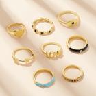 Romwe Heart & Letter Shaped Rings 8pcs