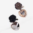 Romwe Rose & Heart Gemstone Drop Earrings 1pair