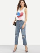 Romwe Ripped Loose-fit Jeans