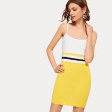 Romwe Cut And Sew Cami Dress