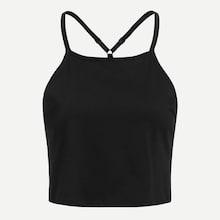 Romwe Adjustable Straps Solid Vest