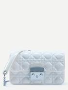 Romwe White Quilted Plastic Flap Bag With Chain Strap