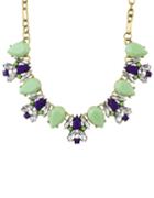 Romwe Green Gemstone Collar Necklace