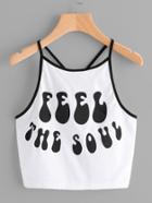 Romwe Feel The Soul Ringer Cami Top