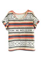 Romwe Striped Short Sleeved T-shirt