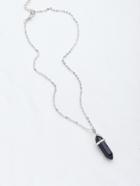 Romwe Contrast Stone Pendant Chain Necklace