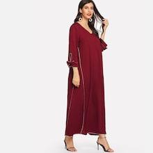 Romwe Bow Tie Detail Longline Dress