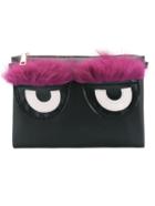 Romwe Black Purple Eye Pattern Clutch Bag