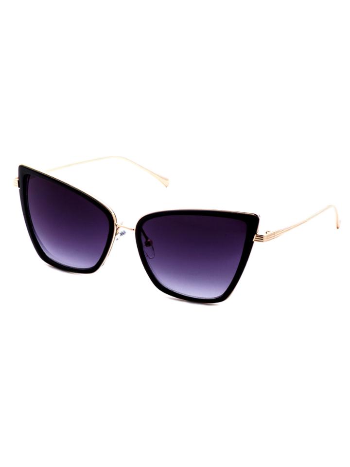 Romwe Black And Gold Frame Cat Eye Sunglasses