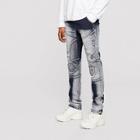 Romwe Guys Opera Embroidery Patch Sleek Moto Jeans