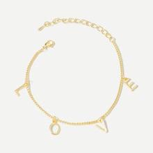 Romwe Letter Detail Chain Bracelet