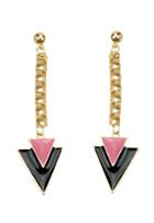 Romwe Popular Rose Red Individual Triangle Punk Drop Earring