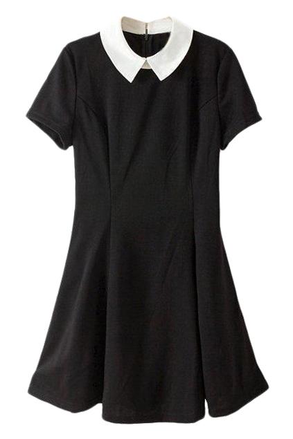 Romwe Short Sleeved Sheer Black Dress