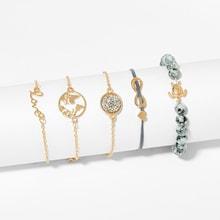 Romwe Infinity & Tortoise Bracelet Set 5pcs