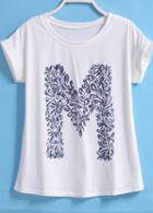 Romwe M Pattern Print Loose T-shirt