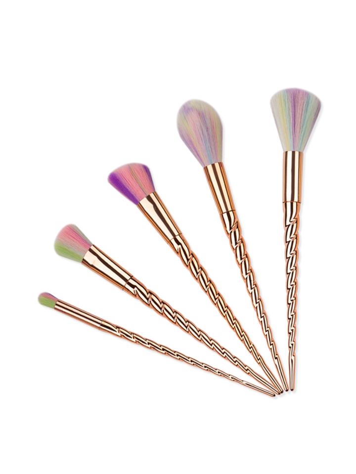 Romwe Gold Spiral Design Makeup Brush Set