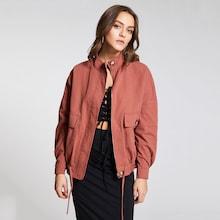 Romwe Drop Shoulder Zip Up Drawstring Jacket
