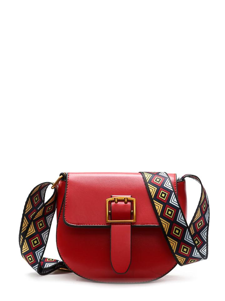 Romwe Buckle Detail Saddle Bag
