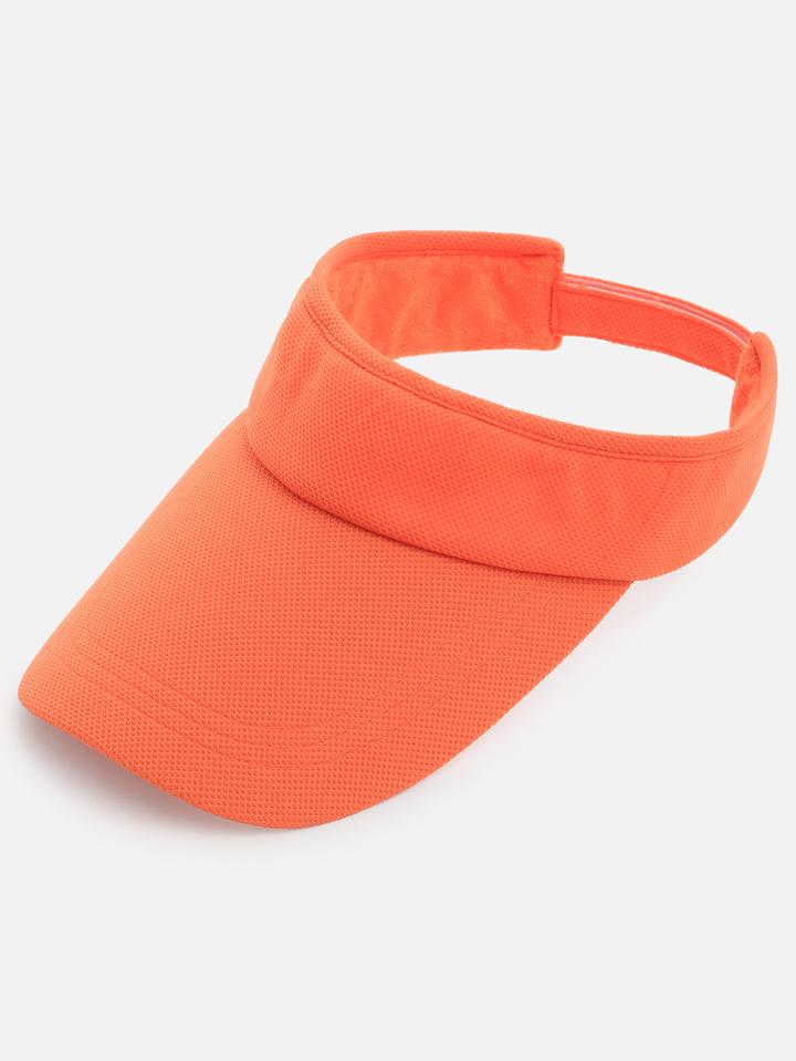 Romwe Orange Long Bill Cotton Visor Cap