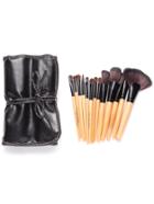 Romwe 32pcs Log-material Professional Makeup Brush Set With Leather Bag