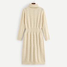 Romwe Turtleneck Cable Knit Sweater Dress