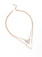 Romwe Metal V Shaped And Triangle Design Layered Necklace