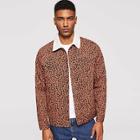 Romwe Guys Pocket & Button Front Leopard Print Jacket