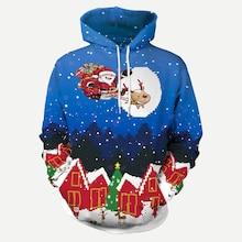 Romwe Men Christmas Print Hooded Sweatshirt