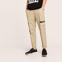 Romwe Guys Letter Embroidered Pocket Side Pants