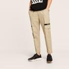Romwe Guys Letter Embroidered Pocket Side Pants