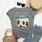 Romwe Tree And Letter Print Tee