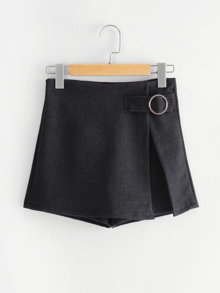 Romwe Ring Detail Split Shorts