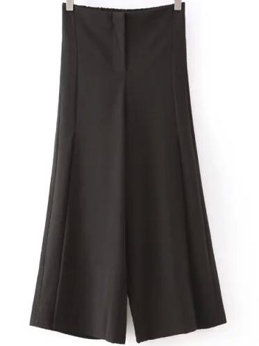 Romwe Wide Leg Black Pant