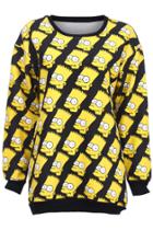 Romwe Bart Simpson Pullover