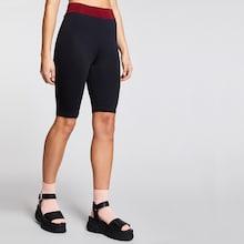 Romwe Contrast Waist Biker Shorts