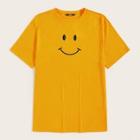 Romwe Guys Smiley Face Print Tee