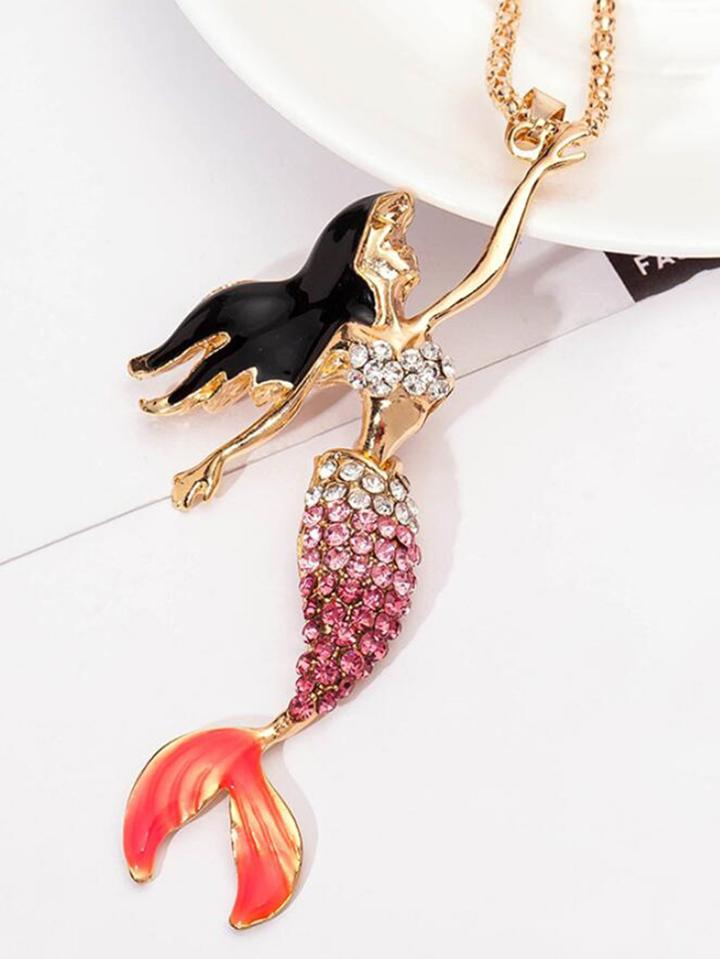 Romwe Mermaid Pendant Necklace
