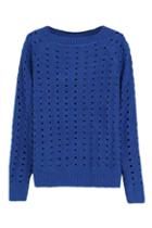 Romwe Hollow Knitted Loose Jumper