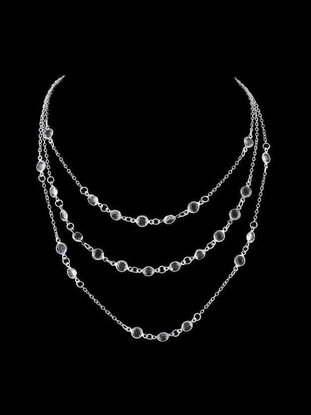Romwe Silver Boho Chic Multi Layer Chain Beads Maxi Necklace