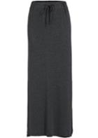 Romwe Grey Drawstring Waist Split Modal Skirt