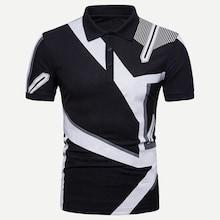 Romwe Men Geo Print Polo Shirt