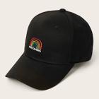 Romwe Guys Rainbow & Slogan Embroidery Baseball Cap