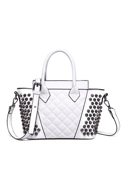 Romwe White Rivet Bag