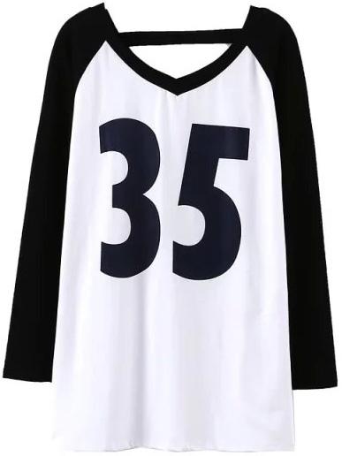 Romwe V Neck Raglan Sleeve Letter Print Black T-shirt