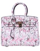 Romwe Pink Polka Dot Buckle Pu Bag