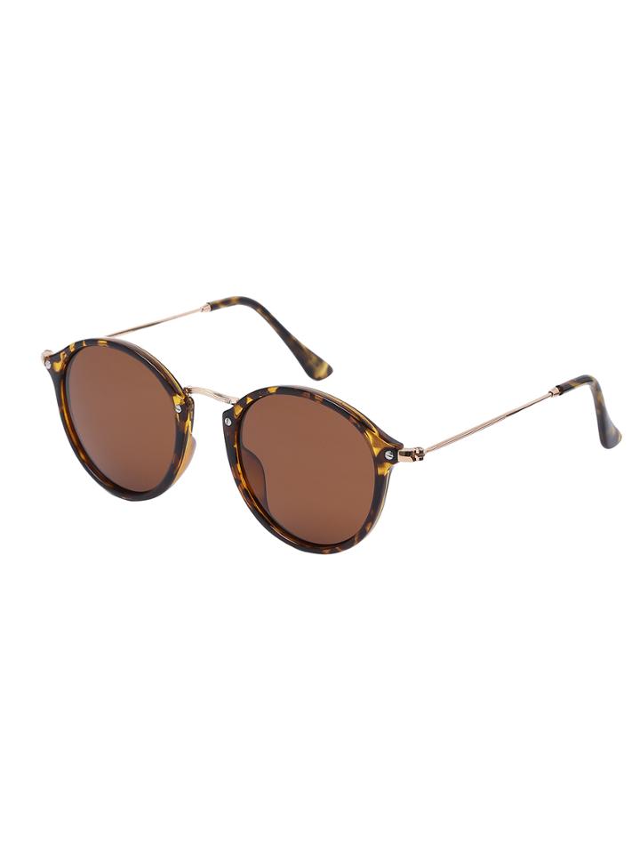 Romwe Brown Lenses Round Frame Sunglasses
