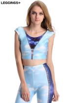 Romwe Romwe Day & Night Sky Print Sleeveless T-shirt