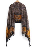 Romwe Geometric Print Yellow Scarf