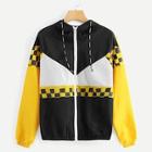 Romwe Color Block Drawstring Jacket